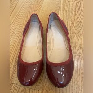 Cole Haan red, patent leather and suede flat. Size 8.5